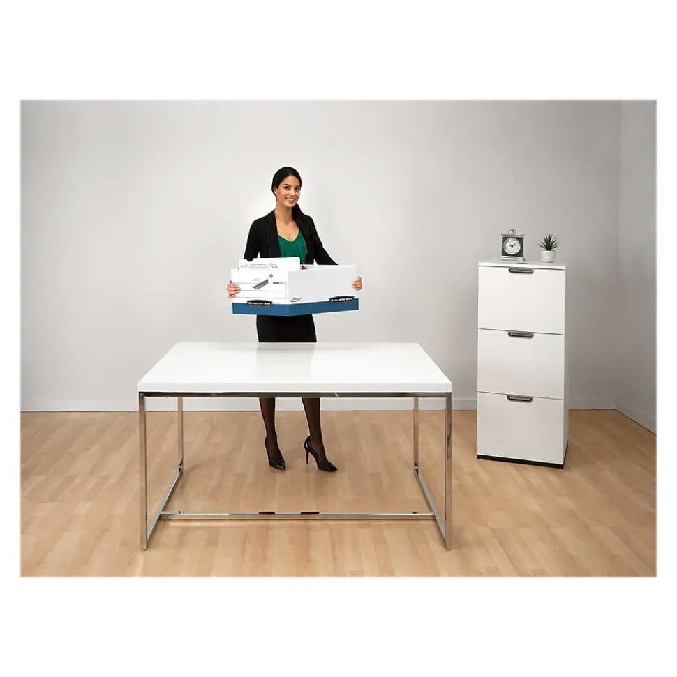 Bankers Box Presto Heavy-Duty Instant Assembly File Storage Boxes, Lift-Off Lid, Letter/Legal Size, 4/Pack (0063602)