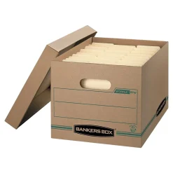 Bankers Box Stor/File 100% Recycled Corrugated File Storages Boxes, Lift-Off Lid, Letter/Legal Size, Brown, 12/Carton (1277601)