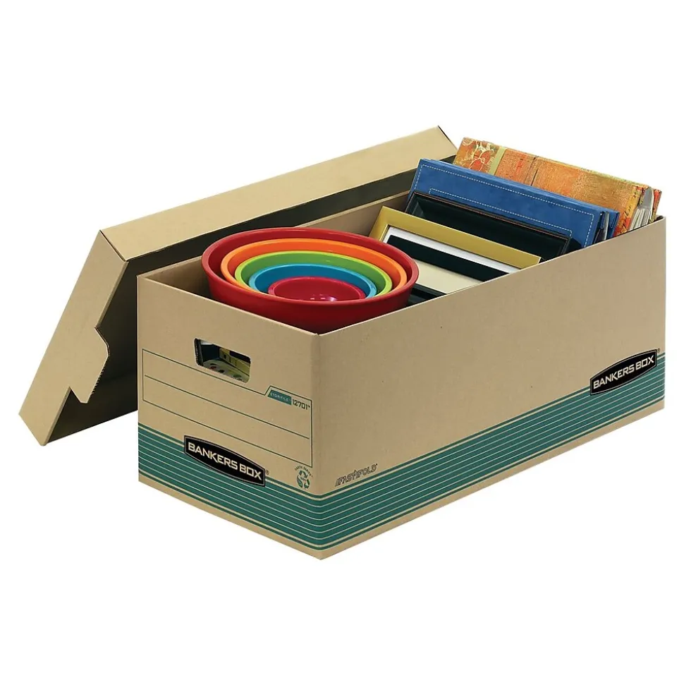Bankers Box Stor/File Medium-Duty File Storage Boxes, Lift-Off Lid, Letter Size, Brown, 12/Carton (1270101)