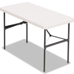 Banquet Folding Table, Rectangular, Radius Edge, 48 x 24 x 29, Platinum/Charcoal
