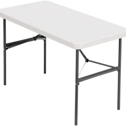 Banquet Folding Table, Rectangular, Radius Edge, 48 x 24 x 29, Platinum/Charcoal