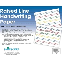 Barker Creek 8.5" x 11" Raised Line Handwriting Paper, 50 Sheets/Pack (5503)