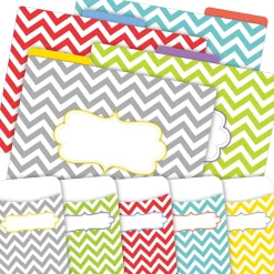 Barker Creek Chevron Beautiful File Folders, 1/3-Cut Tab, Letter Size, Assorted, 42/Set (4415)