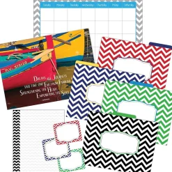 Barker Creek Chevron Nautical Office/Classroom Set, 109 Pieces/Set (BC6004)