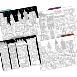 Barker Creek Color Me! File Folder Set, 1/3-Cut Tab, Letter Size, Cityscapes, 36/Set (4381)