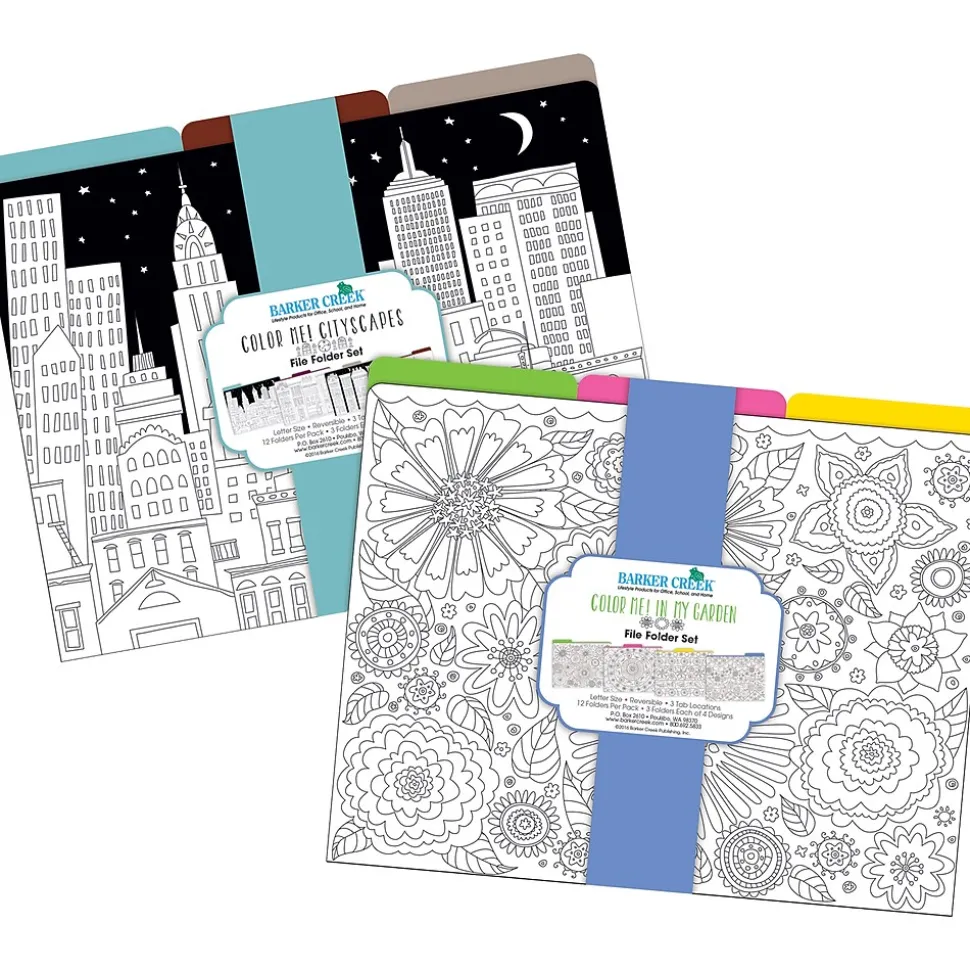 Barker Creek Color Me! File Folder Set, 1/3-Cut Tab, Letter Size, 24/Set (4134)