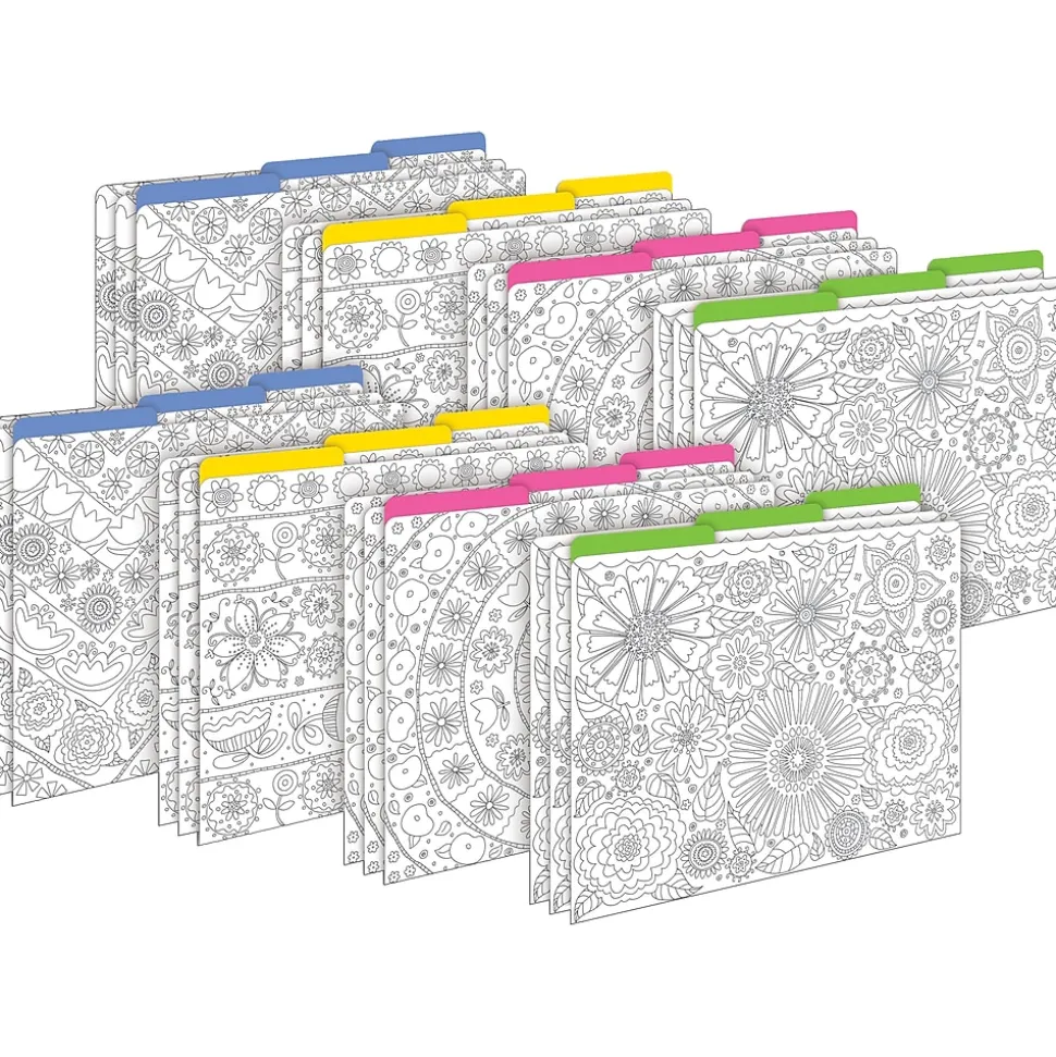 Barker Creek Color Me! File Folder Set, 1/3-Cut Tab, Letter Size, In My Garden, 24/Set (4386)