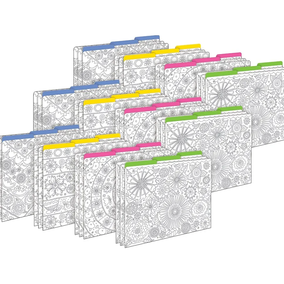 Barker Creek Color Me! File Folder Set, 1/3-Cut Tab, Letter Size, In My Garden, 36/Set (4387)