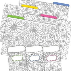 Barker Creek Color Me! Folder & Pocket Set, 1/3-Cut Tab, Letter Size, In My Garden, 42/Set (4409)