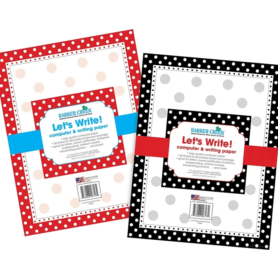 Barker Creek Dots Computer Paper (2 designs) — 100 Sheets/Set (BC3556)