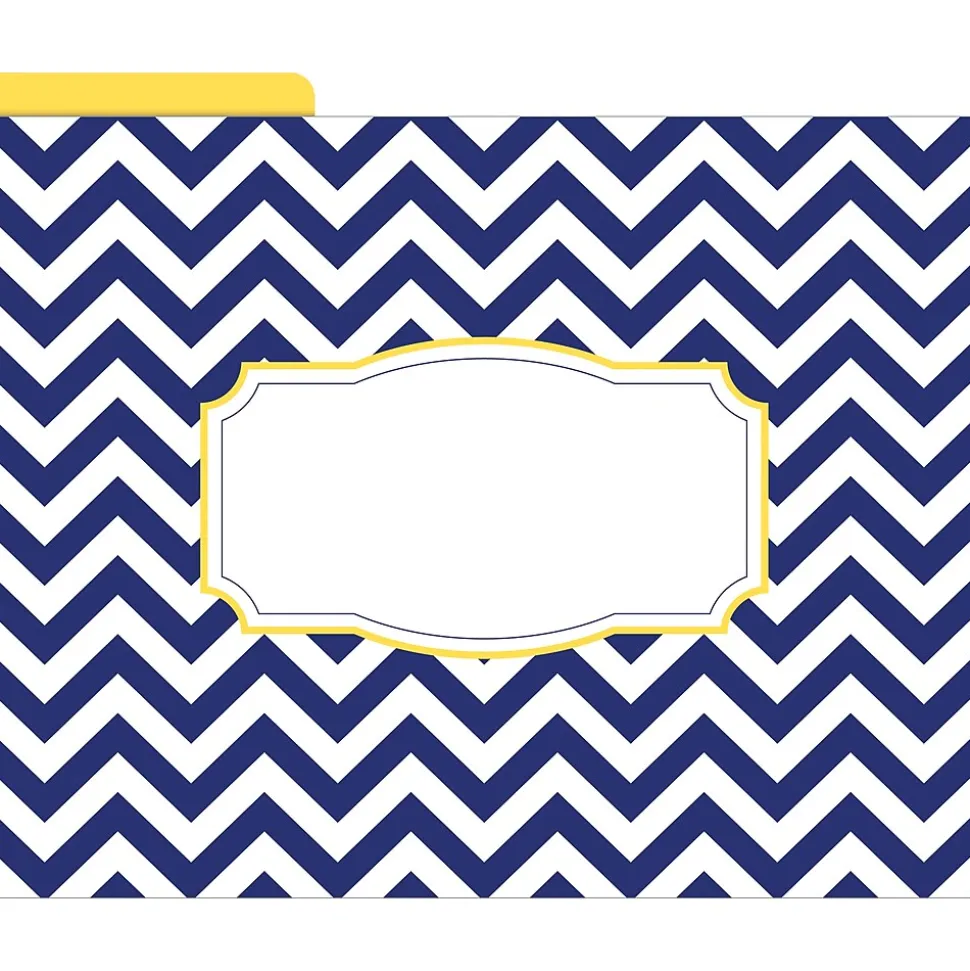 Barker Creek File Folder Set, 1/3-Cut Tab, Letter Size, Nautical Chevron, 12/Pack (2007)