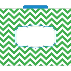 Barker Creek File Folder Set, 1/3-Cut Tab, Letter Size, Nautical Chevron, 12/Pack (2007)