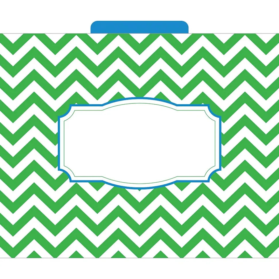 Barker Creek File Folder Set, 1/3-Cut Tab, Letter Size, Nautical Chevron, 12/Pack (2007)