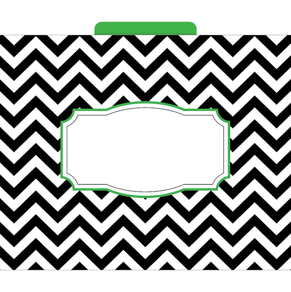 Barker Creek File Folder Set, 1/3-Cut Tab, Letter Size, Nautical Chevron, 12/Pack (2007)