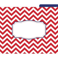 Barker Creek File Folder Set, 1/3-Cut Tab, Letter Size, Nautical Chevron, 12/Pack (2007)
