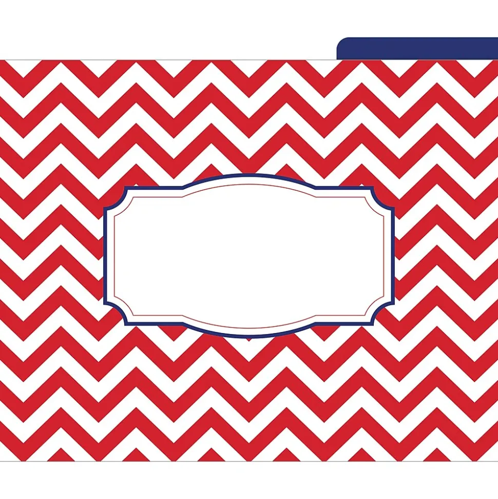 Barker Creek File Folder Set, 1/3-Cut Tab, Letter Size, Nautical Chevron, 12/Pack (2007)
