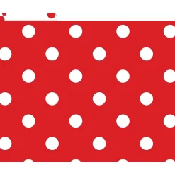 Barker Creek File Folder Set, 1/3-Cut Tab, Letter Size, Red & White Dot, 24/Set (4392)