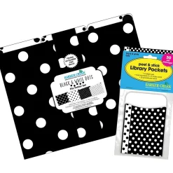 Barker Creek Folder & Pocket Set, 1/3-Cut Tab, Letter Size, Black & White Dots, 42/Set (4417)