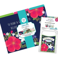 Barker Creek Folder & Pocket Set, 1/3-Cut Tab, Letter Size, Petals & Prickles, 42/Set (4418)