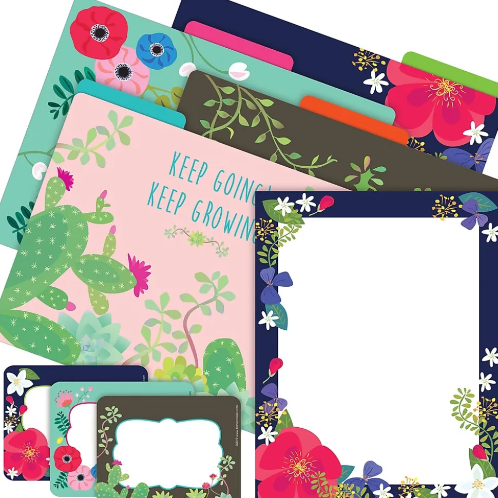 Barker Creek Get Organized File Folder Set, 1/3-Cut Tab, Letter Size, Petals, 107/Set (143)