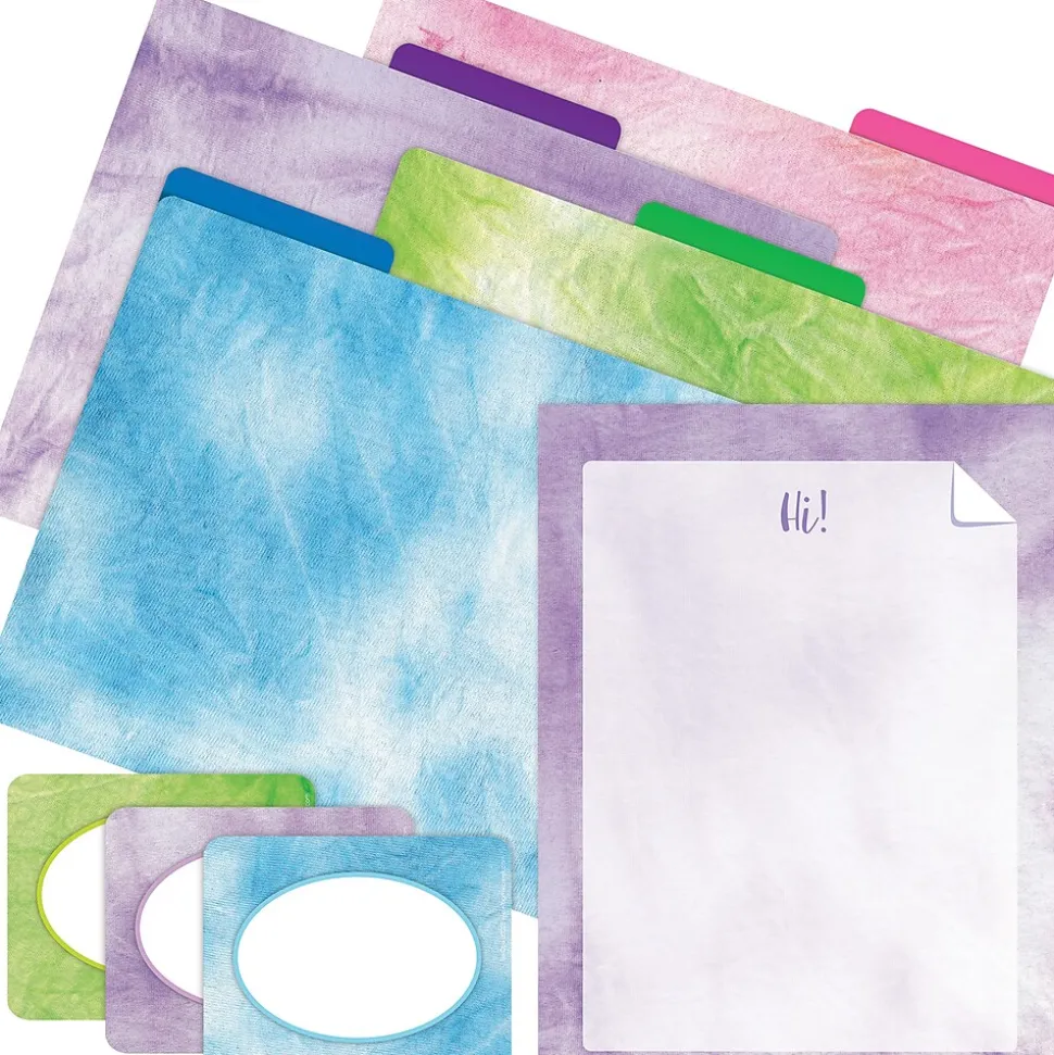 Barker Creek Get Organized File Folder Set, 1/3-Cut Tab, Letter Size, Tie-Dye & Ombré, 107/Set (130)