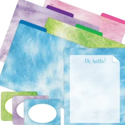 Barker Creek Get Organized File Folder, 1/3-Cut Tab, Letter Size, Tie-Dye & Ombré, 107/Set (128)