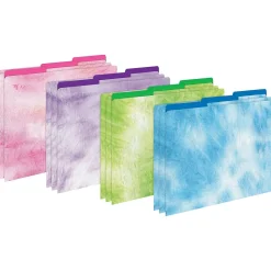 Barker Creek Get Organized File Folder, 1/3-Cut Tab, Letter Size, Tie-Dye & Ombré, 107/Set (129)