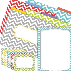 Barker Creek Get Organized Beautiful Chevron File Folders, 1/3-Cut Tab, Letter Size, Assorted, 107/Set (137)