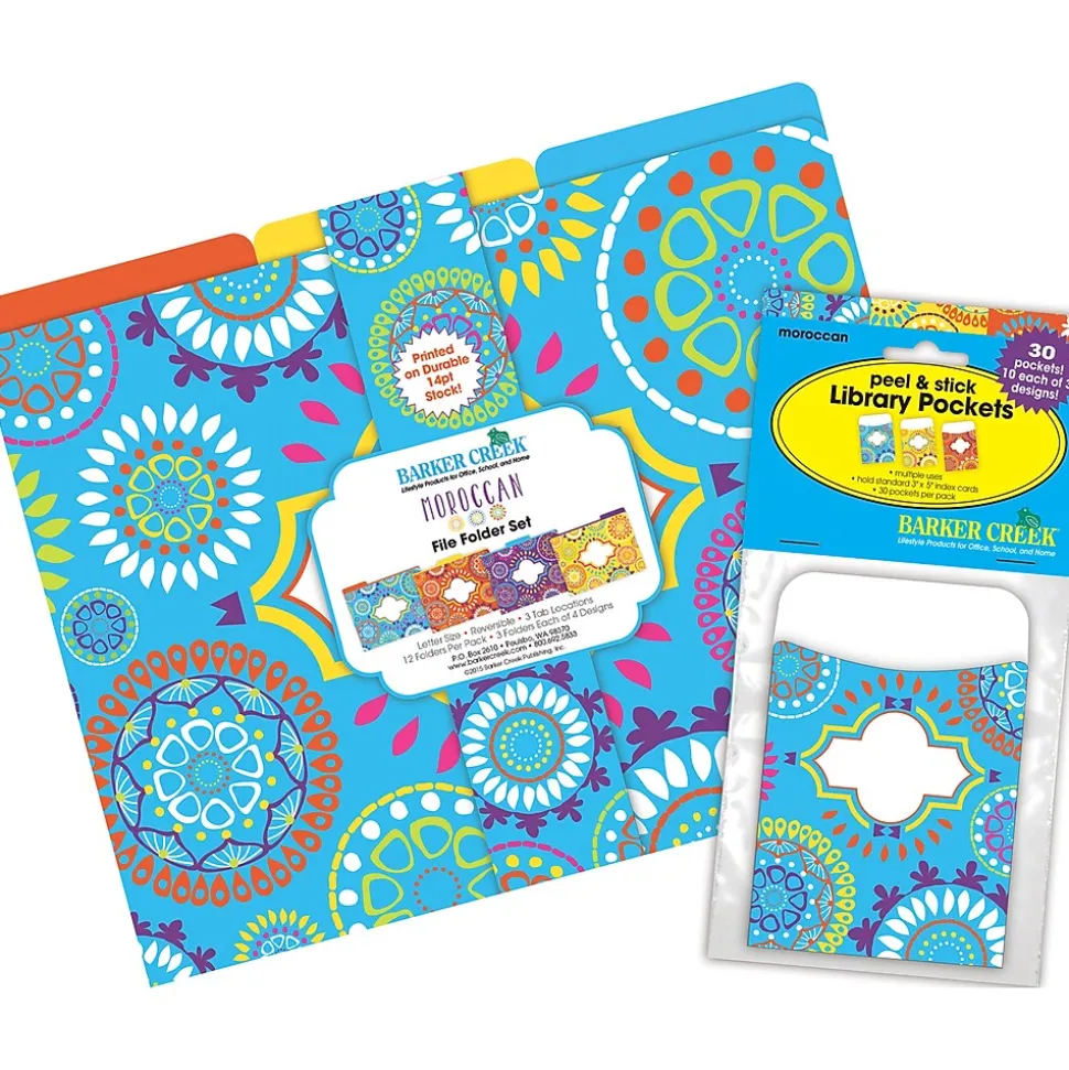 Barker Creek Moroccan File Folder, 1/3-Cut Tab, Letter Size, Assorted, 42/Set (4413)