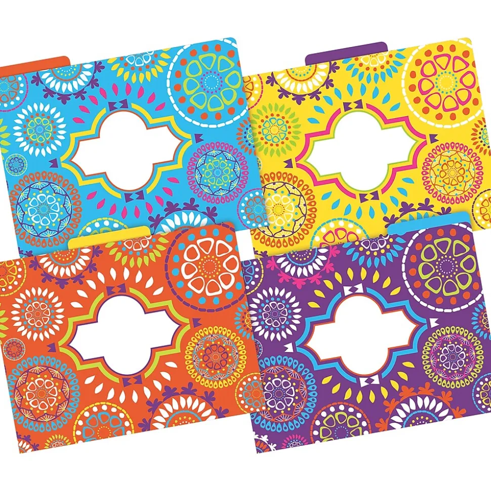 Barker Creek Moroccan Letter-Size File Folders, Multi-Design Set, 24/Set (BC3959)