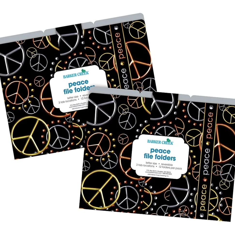 Barker Creek Peace Letter-Size File Folders, 24/Set (BC3954)