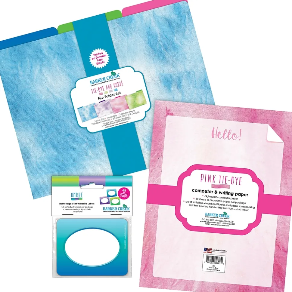 Barker Creek Pink Ombré File Folder, 1/3-Cut Tab, Letter Size, Assorted, 107/Set (158)