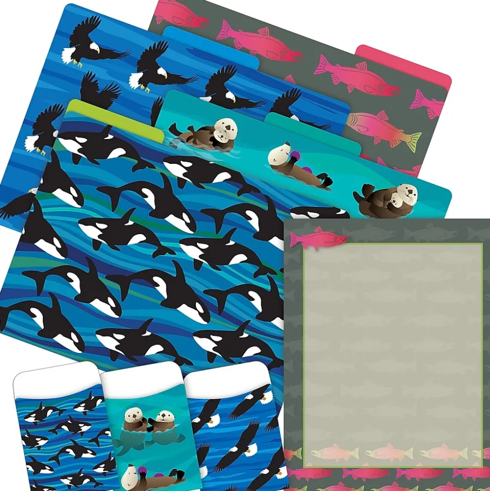 Barker Creek Sea & Sky Salmon On-Trend Organizer Set, 92/Set (4100)