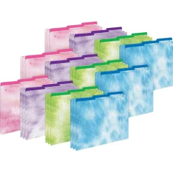 Barker Creek Tie-Dye & Ombré File Folder, 1/3-Cut Tab, Letter Size, Assorted, 36/Set (4403)