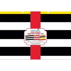 Barker Creek Wide Stripes File Folders, 3-Tab, Legal Size, Assorted, 9/Pack (BC2507)