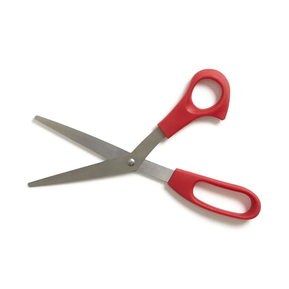 BASELINE™ 8" Stainless Steel Scissors, Blunt Tip, Red (55829)