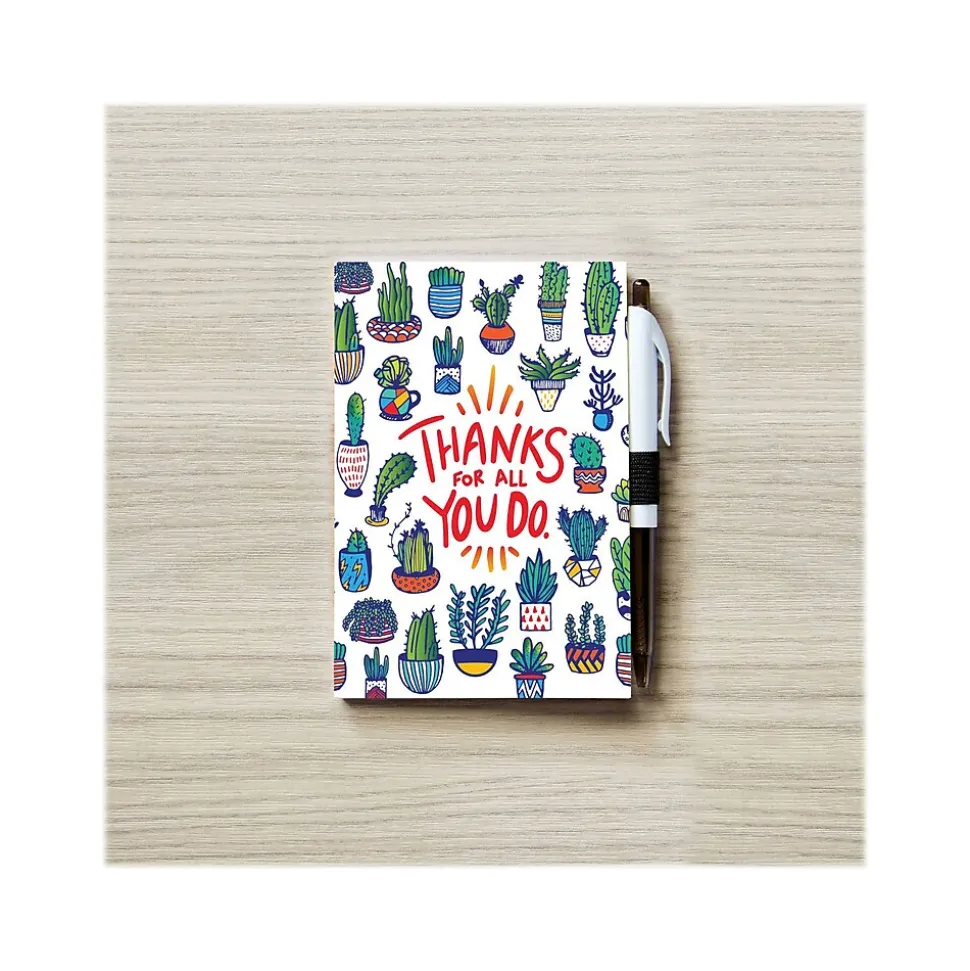 Baudville Colorific Value Thanks for All You Do Journal with Pen, 4" x 6", Ruled, Multicolor, 5/Pack (70888P5)