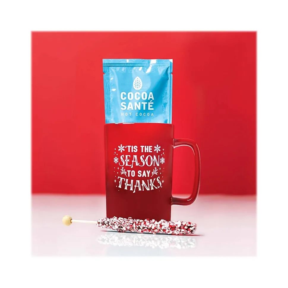 Baudville Dazzling Ombre "'Tis the Season to Say Thanks" Coffee Mug, 14 oz., Red/White (92944)
