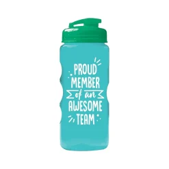 Baudville Quick Grip "Awesome Team" Plastic Water Bottle, 22 oz., Green, 3/Pack (1393279P331)