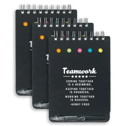 Baudville Teamwork Pocket Journal, 3" x 4", Narrow Ruled, 80 Pages, 3/Pack (1399868P331)