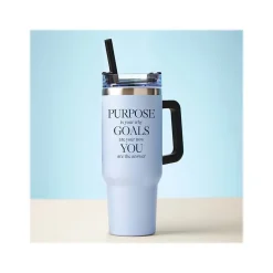 Baudville Thirst Quencher Purpose Is Your Why Tumbler, Blue, 40 Oz. (93445)