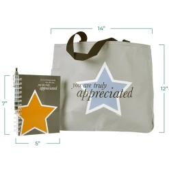 Baudville® Tote Bag With Journal And Pen, You Are Truly Appreciated