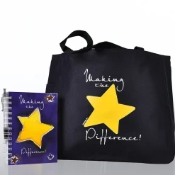 Baudville® Tote Bag With Journal And Pen, Making the Difference