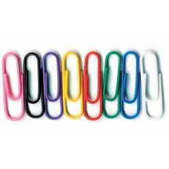 Baumgarten's Standard Paper Clips, Assorted Colors, 100 Clips/Pack, 10 Packs/Bundle (BAUMES5000-10)