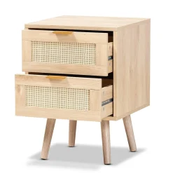 Baxton Studio Baird 21.7" High 2-Drawer Nightstand, Oak Brown (176-11249-HiT)