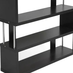 Baxton Studio Barnes 43.38'' W x 11.5'' D Bookshelf, Dark Brown (4339-STPL)