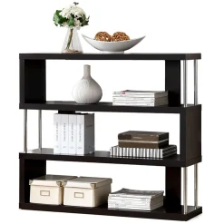 Baxton Studio Barnes 43.38'' W x 11.5'' D Bookshelf, Dark Brown (4339-STPL)
