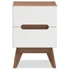 Baxton Studio Calypso 23" High Nightstand, White (2633-7504-STPL)