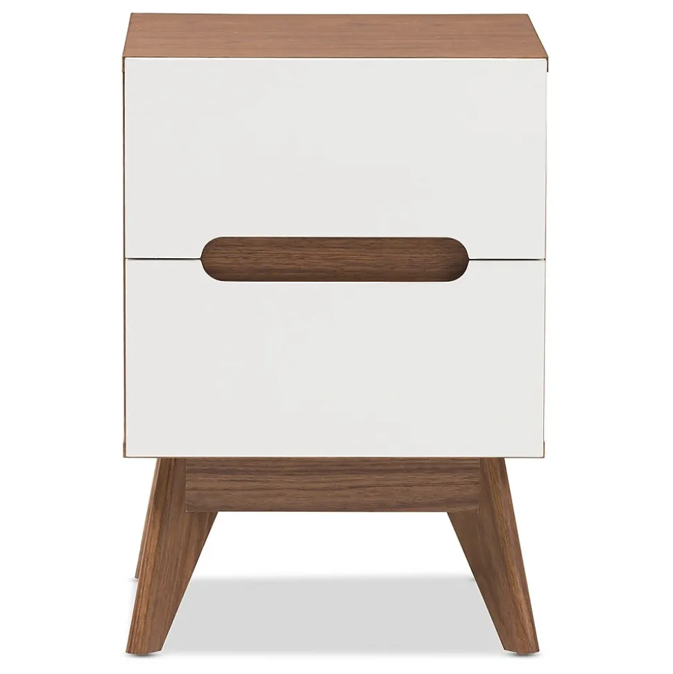 Baxton Studio Calypso 23" High Nightstand, White (2633-7504-STPL)