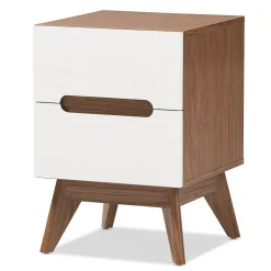 Baxton Studio Calypso 23" High Nightstand, White (2633-7504-STPL)